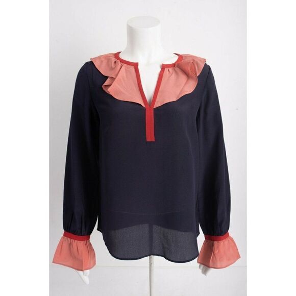 Boden Womens Constance Silk Blouse Top Ruffled 2 - Picture 1 of 6